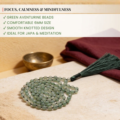 Traditional hand-knotted thread construction between 6 mm crystal beads