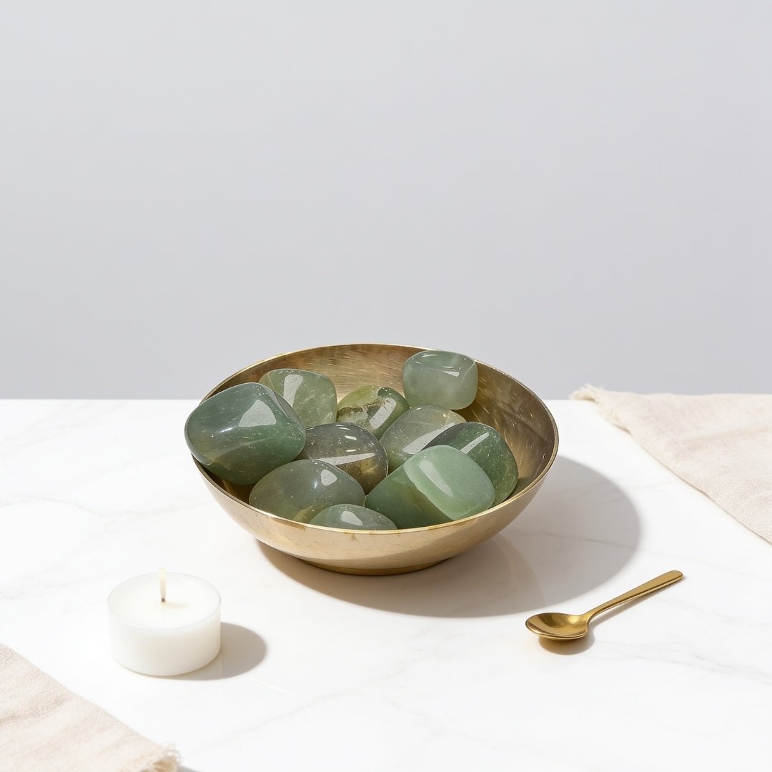 Natural Green Aventurine Tumbled Stone Pebbles - plusvalueindia