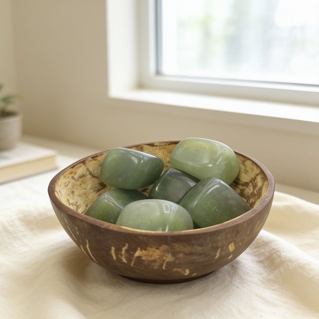 Natural Green Aventurine Tumbled Stone Pebbles - plusvalueindia