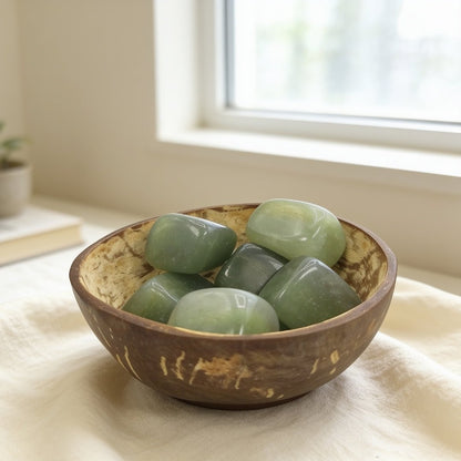 Natural Green Aventurine Tumbled Stone Pebbles - plusvalueindia