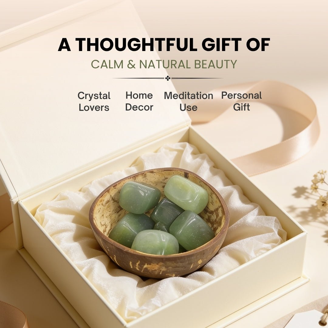 Natural Green Aventurine Tumbled Stone Pebbles - plusvalueindia