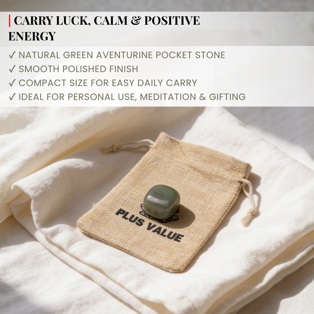 Green Aventurine Pocket Stone - plusvalueindia