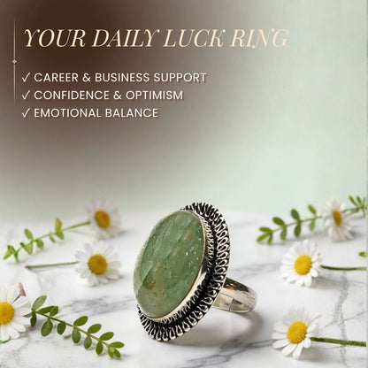 Green Aventurine Ring - plusvalueindia