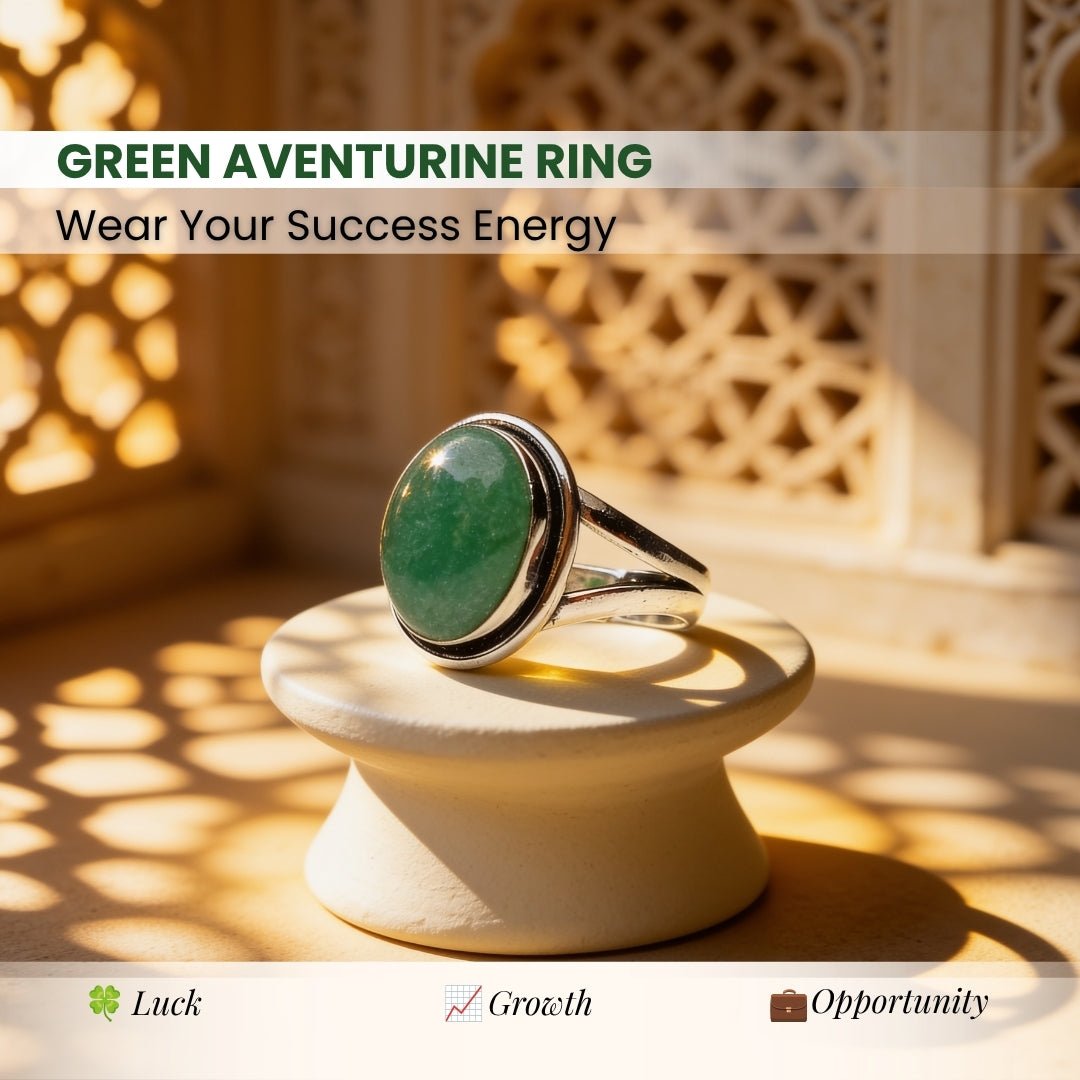 Green Aventurine Ring - plusvalueindia