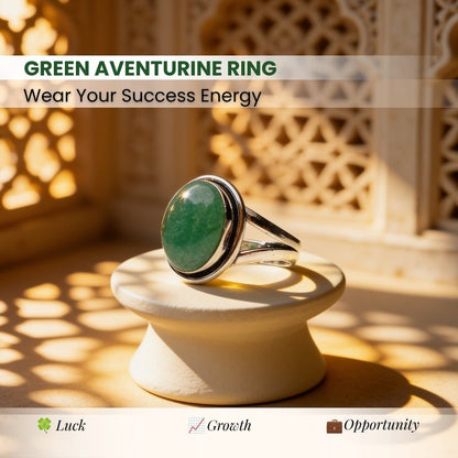 Green Aventurine Ring - plusvalueindia