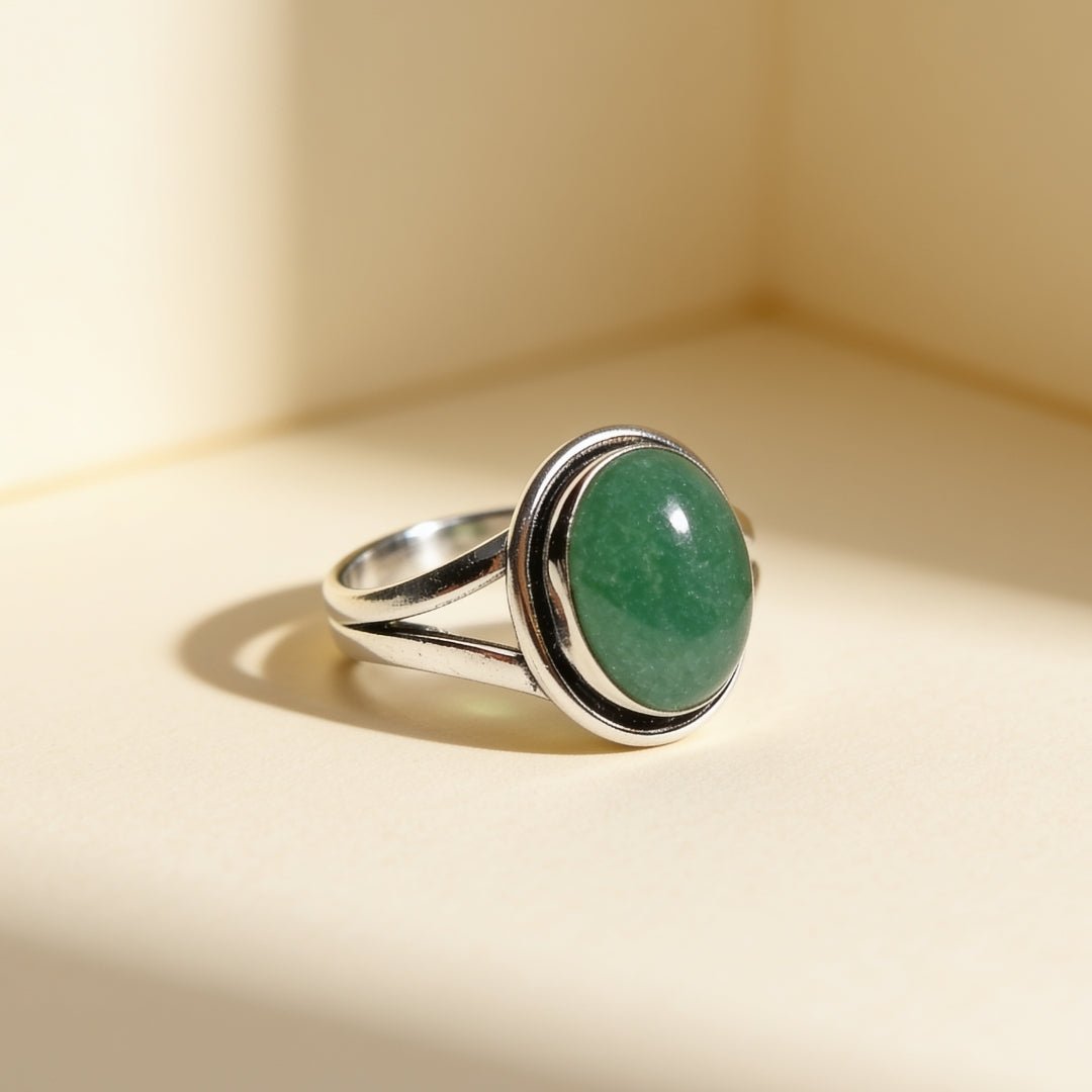 Green Aventurine Ring - plusvalueindia