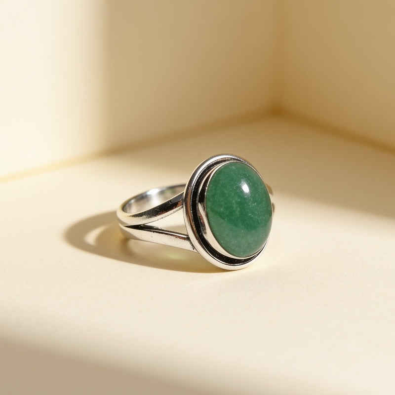 Green Aventurine Ring - plusvalueindia