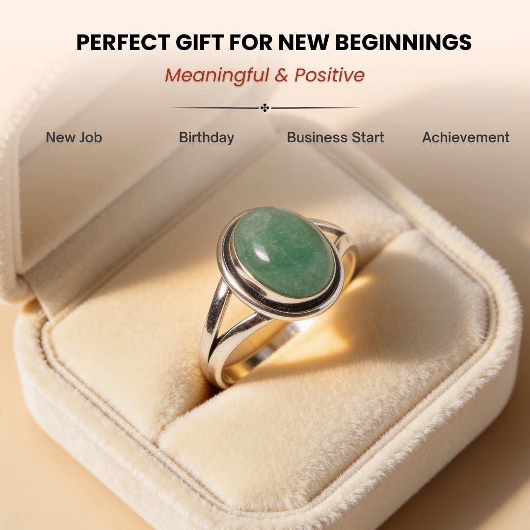 Green Aventurine Ring - plusvalueindia