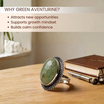 Green Aventurine Ring - plusvalueindia
