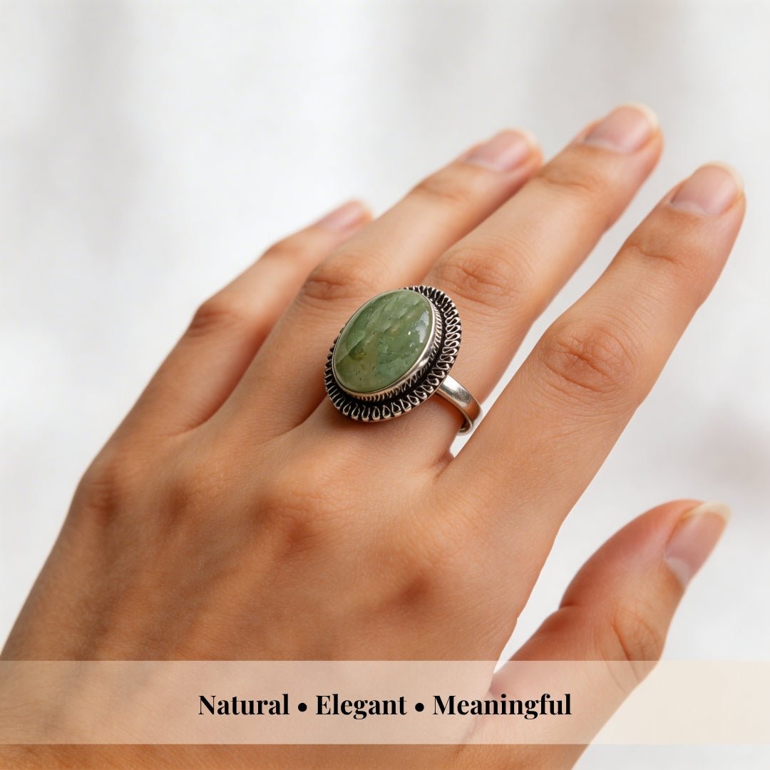 Green Aventurine Ring - plusvalueindia