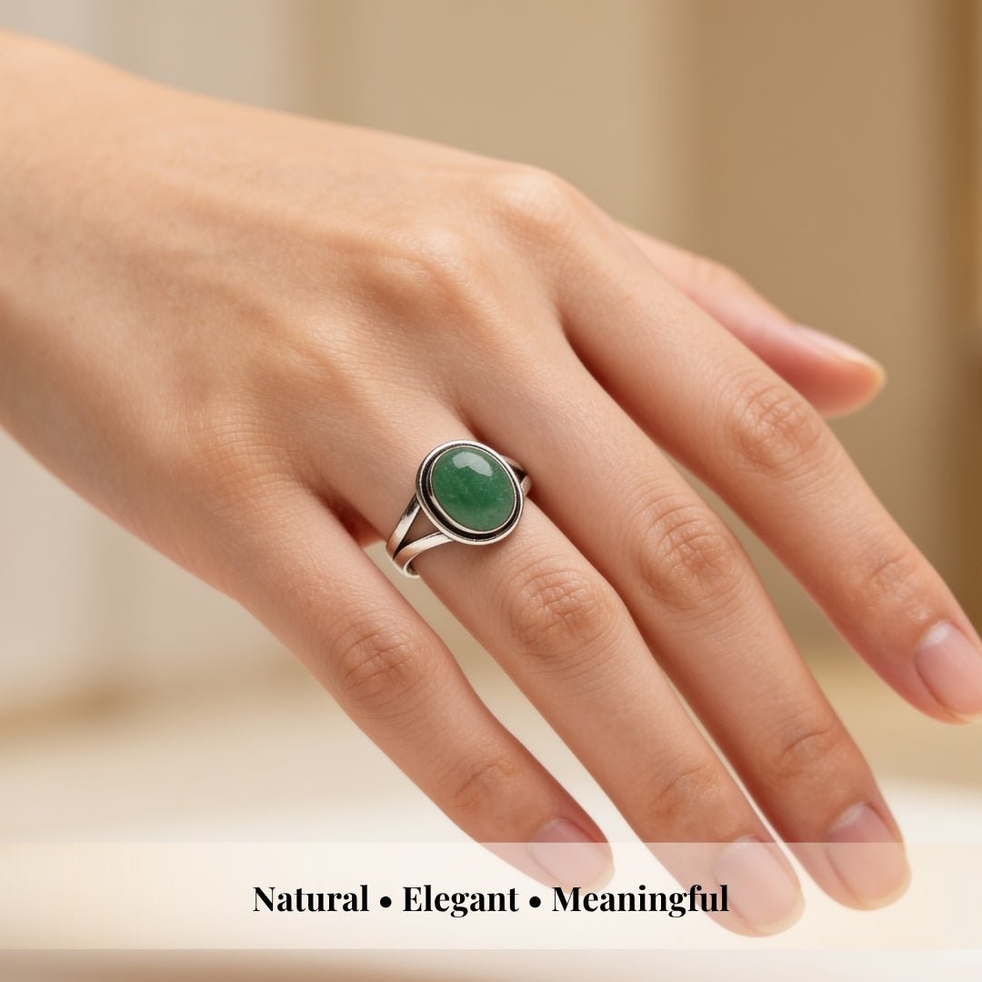 Green Aventurine Ring - plusvalueindia