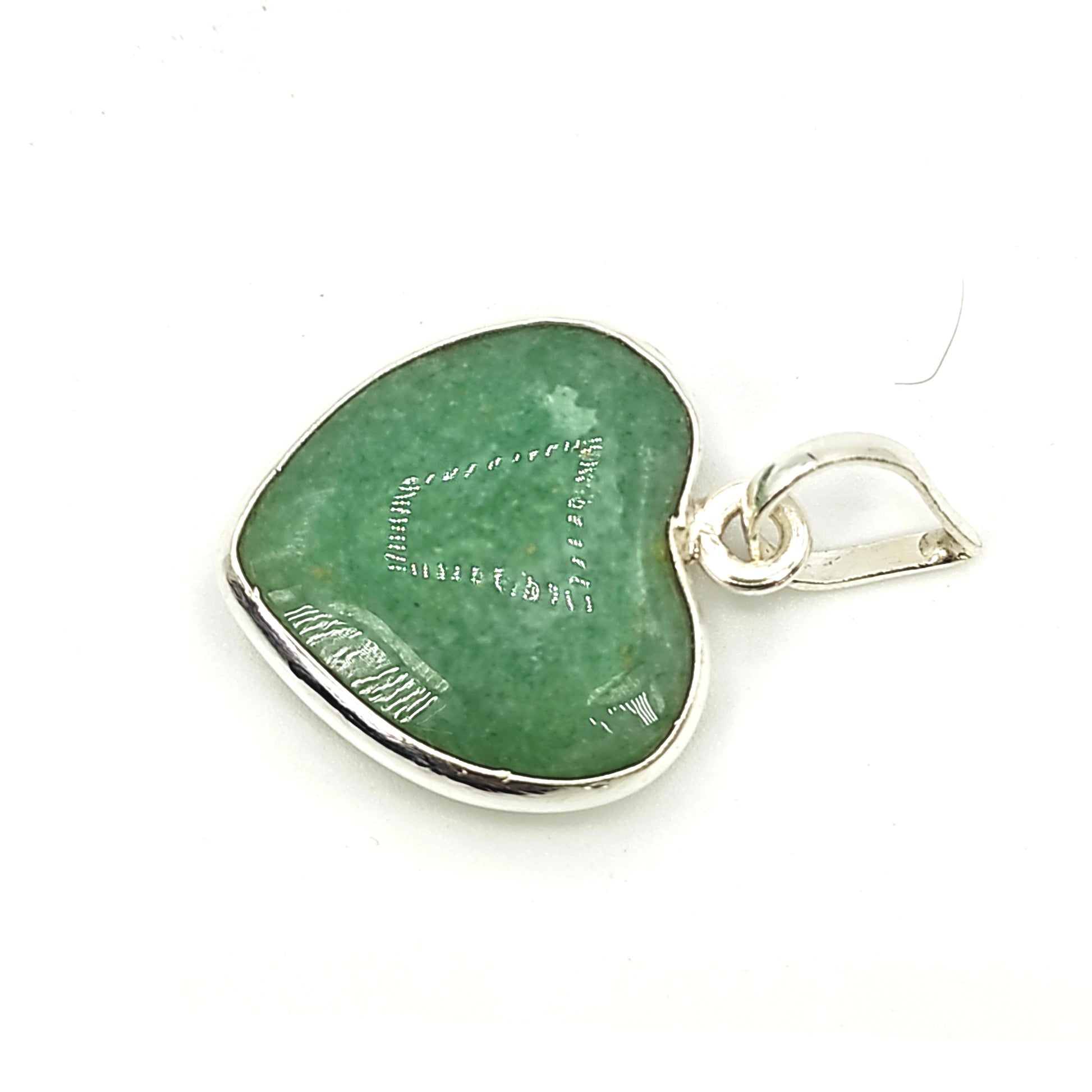 green aventurine stone pendant heart shape healing reiki