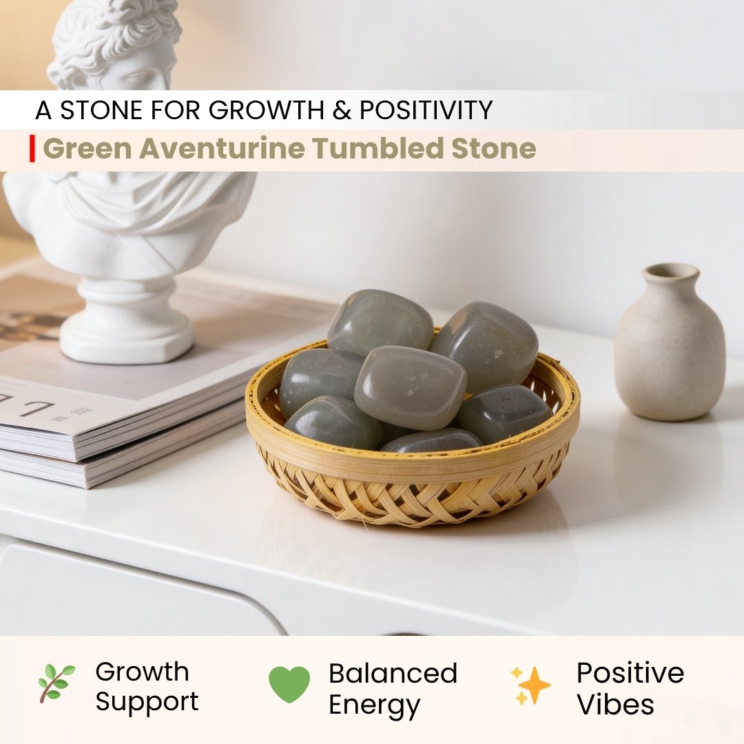 Natural Green Aventurine Tumbled Stone Pebbles - plusvalueindia