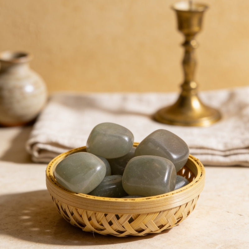 Natural Green Aventurine Tumbled Stone Pebbles - plusvalueindia