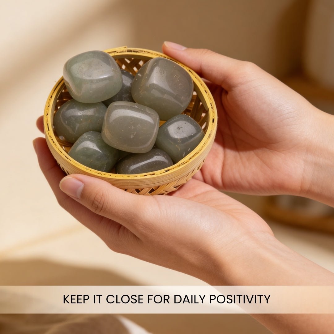 Natural Green Aventurine Tumbled Stone Pebbles - plusvalueindia
