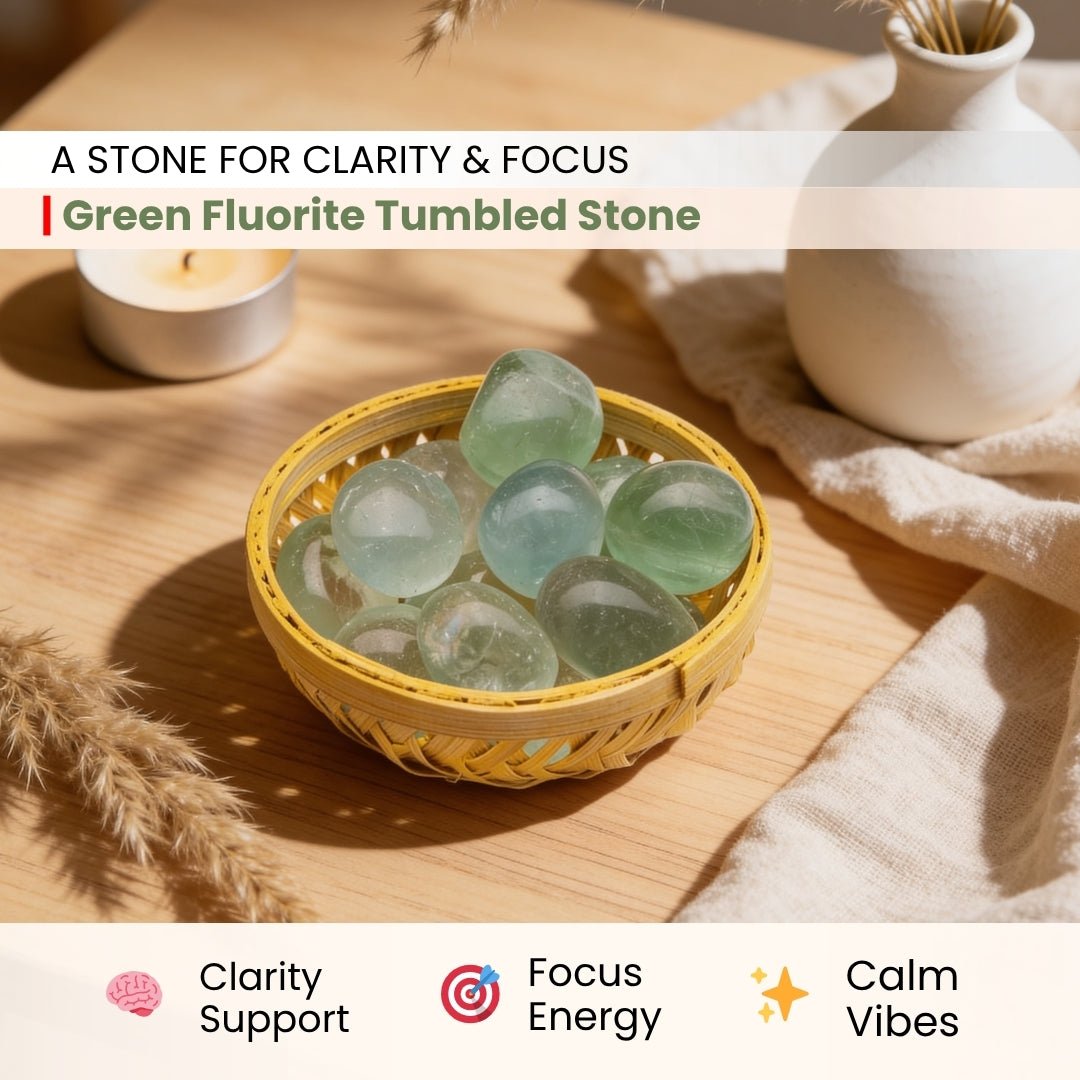 Green Fluorite Tumbled Stone Pebbles - plusvalueindia