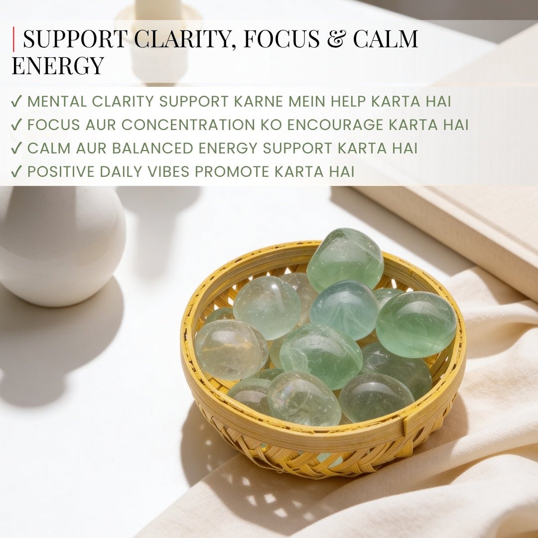 Green Fluorite Tumbled Stone Pebbles - plusvalueindia