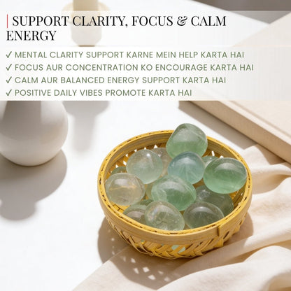 Green Fluorite Tumbled Stone Pebbles - plusvalueindia