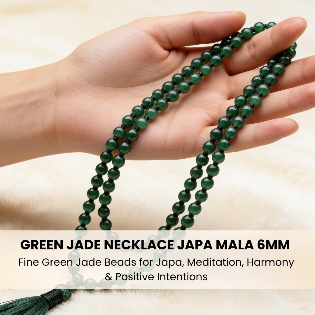 Polished Green Jade guru bead and matching green silky tassel finish