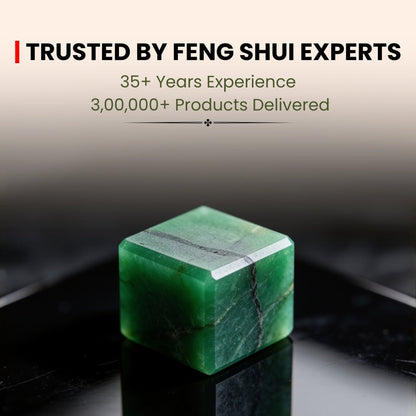 Green Jade Square Stone Cube Reiki Healing Aura Chakra Vastu Feng Shui - plusvalueindia