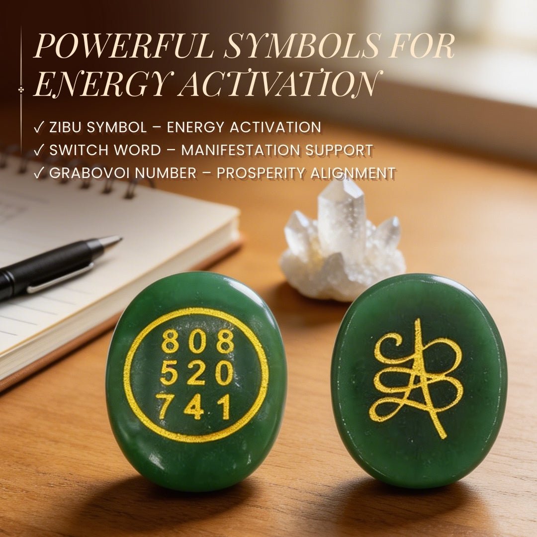 Green Jade Stone in Zibu Symbol & Switch Word, Grabovoi Number - plusvalueindia