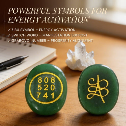 Green Jade Stone in Zibu Symbol & Switch Word, Grabovoi Number - plusvalueindia