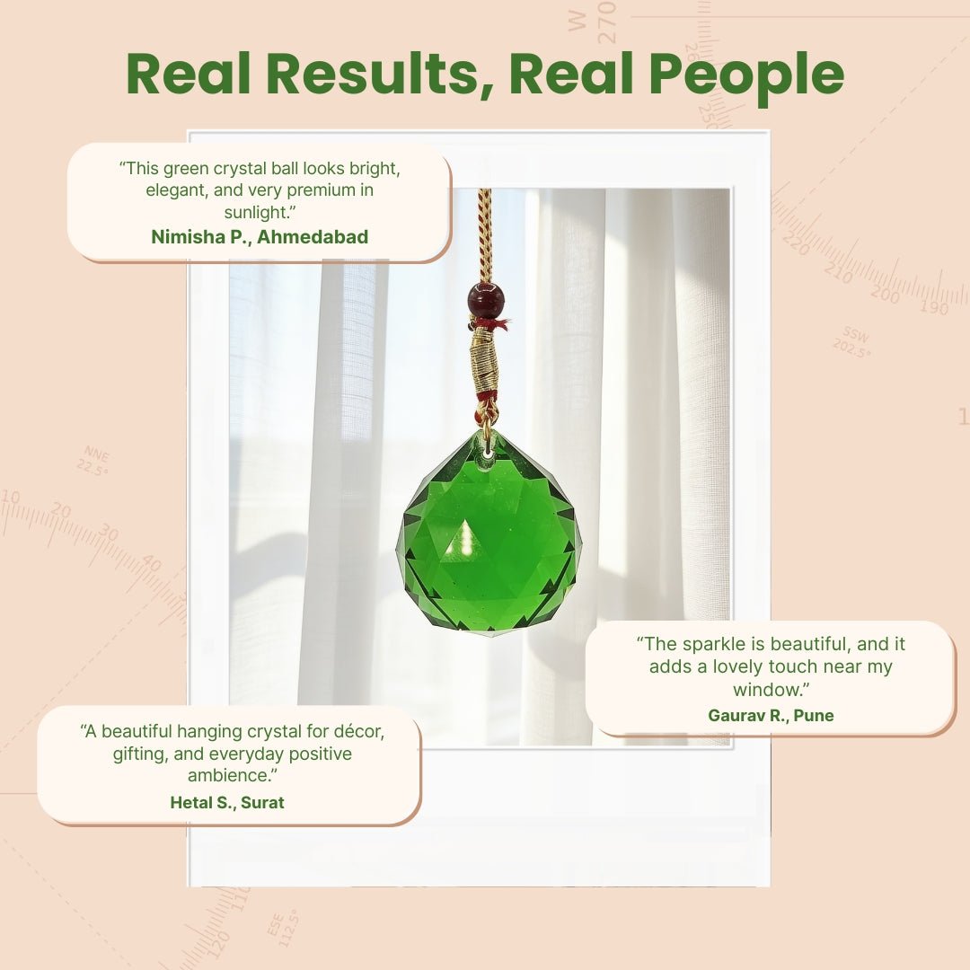 Feng Shui Green Swarovski Crystal Ball 40mm - plusvalueindia