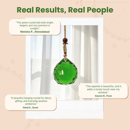 Feng Shui Green Swarovski Crystal Ball 40mm - plusvalueindia