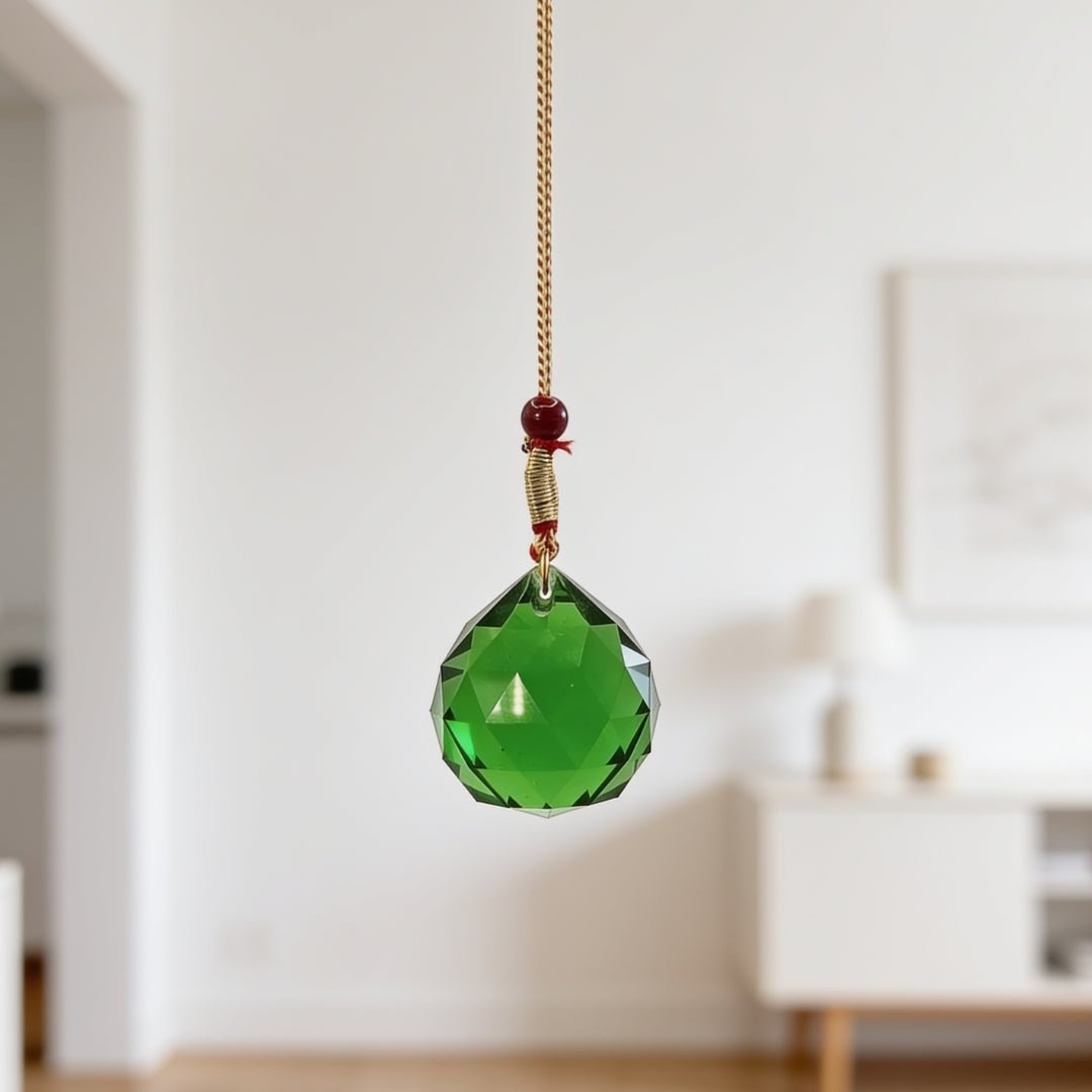 Feng Shui Green Swarovski Crystal Ball 40mm - plusvalueindia