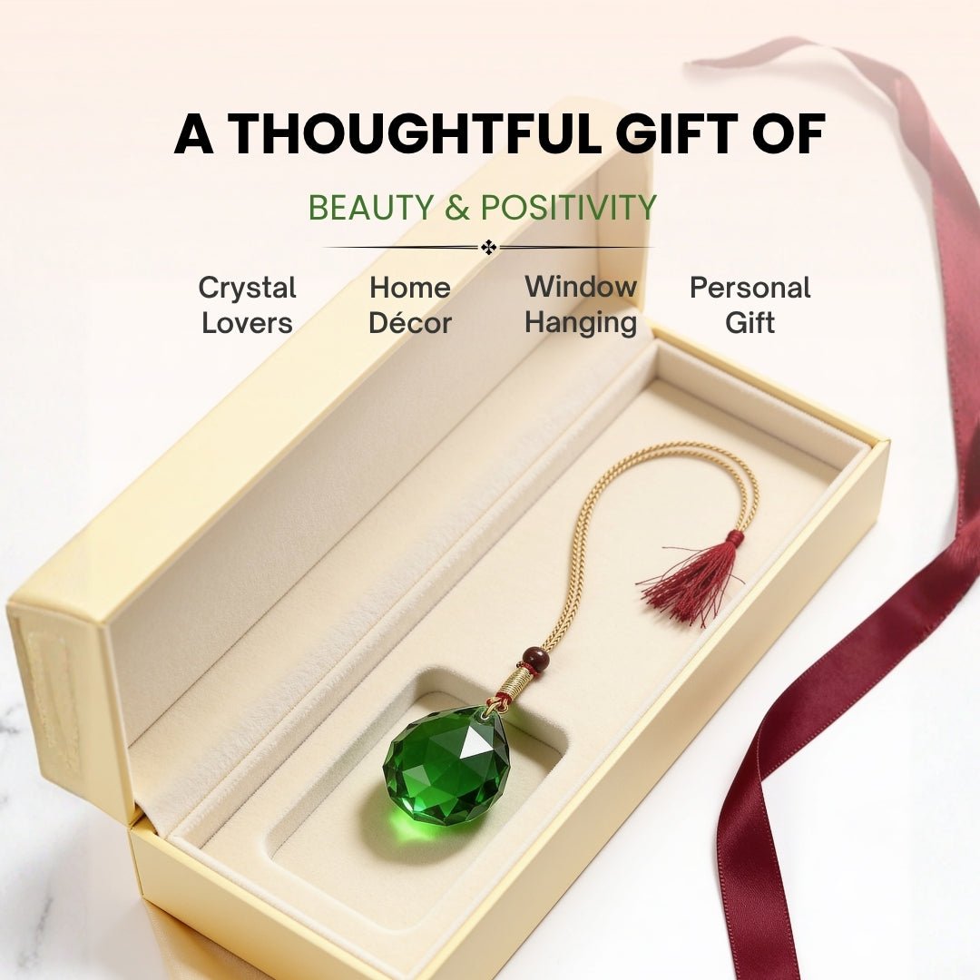 Feng Shui Green Swarovski Crystal Ball 40mm - plusvalueindia