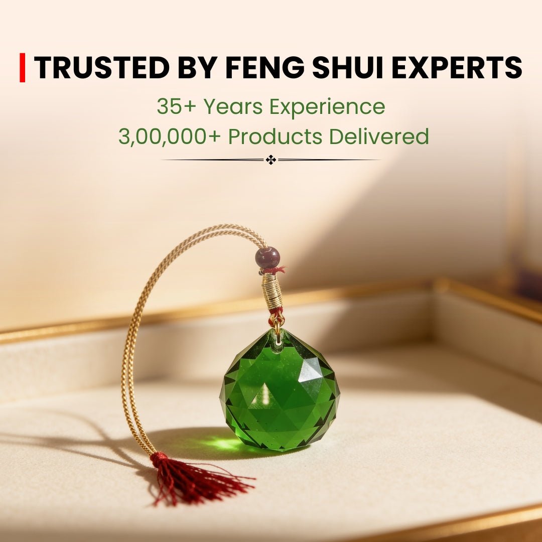 Feng Shui Green Swarovski Crystal Ball 40mm - plusvalueindia