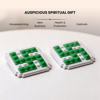 Green Swastik Pyramid 2.5inch Pair for Vastu Remedies - plusvalueindia