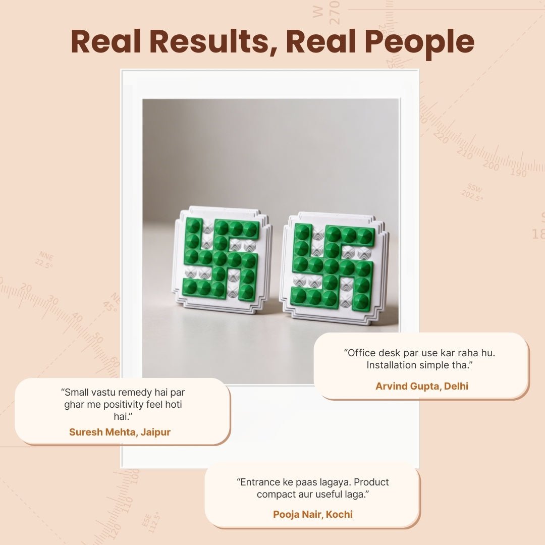 Green Swastik Pyramid 2.5inch Pair for Vastu Remedies - plusvalueindia