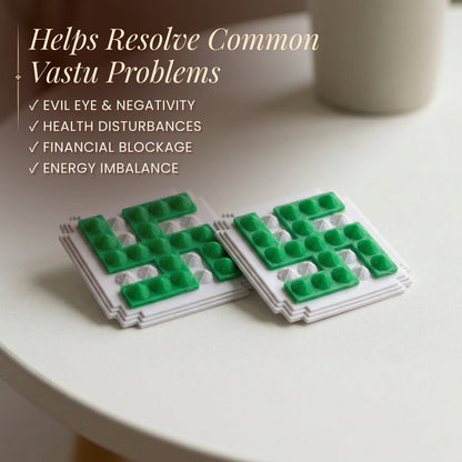 Green Swastik Pyramid 2.5inch Pair for Vastu Remedies - plusvalueindia