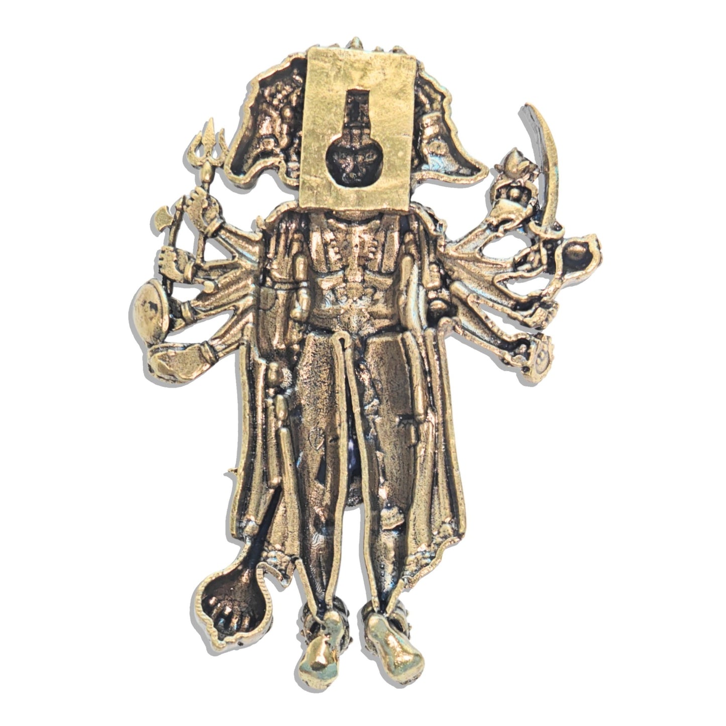 Brass Panchmukhi Hanuman Wall Hanging for Main Door Entrance – 4 Inch Idol - plusvalueindia
