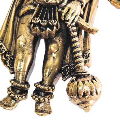 Brass Panchmukhi Hanuman Wall Hanging for Main Door Entrance – 4 Inch Idol - plusvalueindia