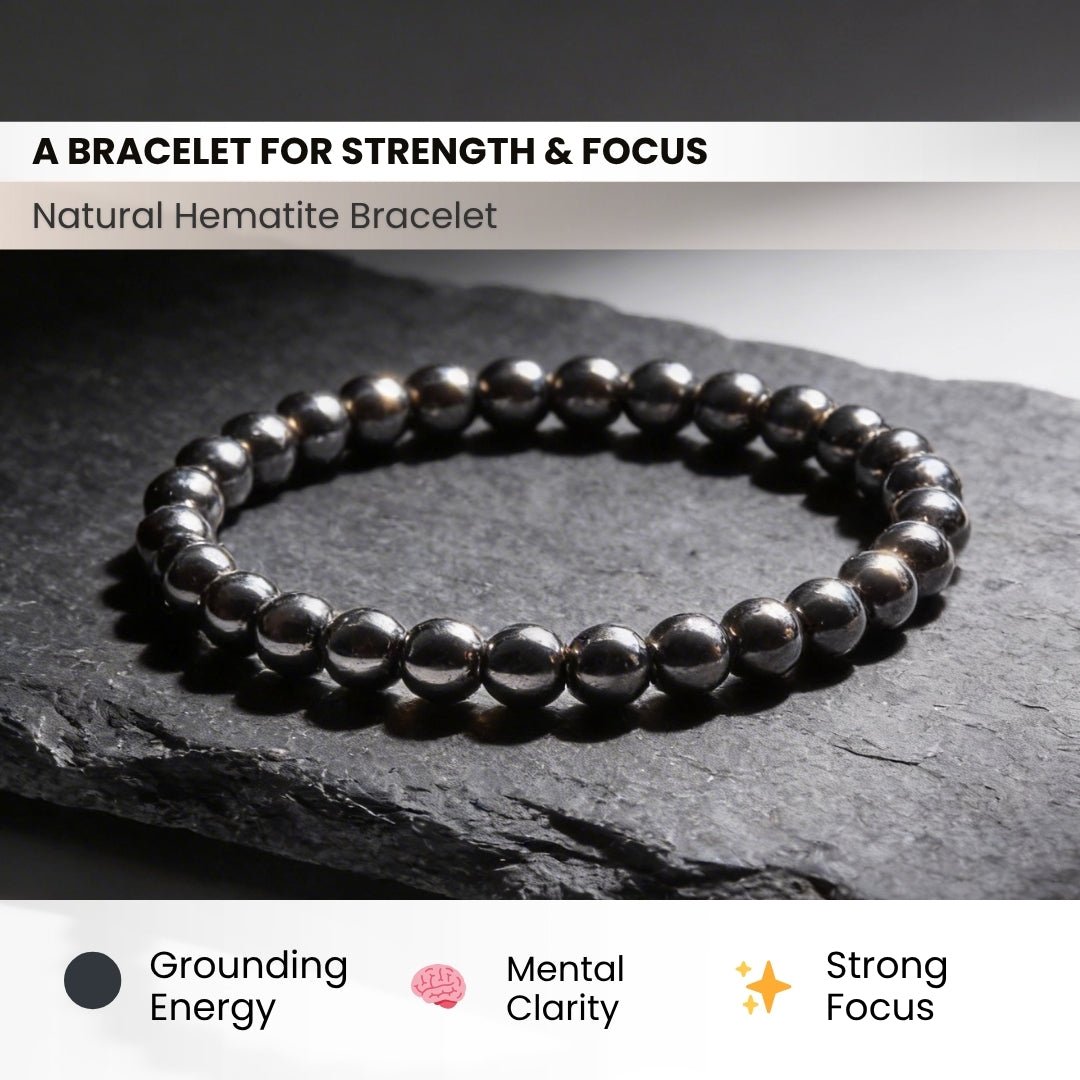 Hematite Bracelet Protective & Grounding Stone - plusvalueindia