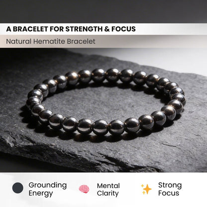 Hematite Bracelet Protective & Grounding Stone - plusvalueindia