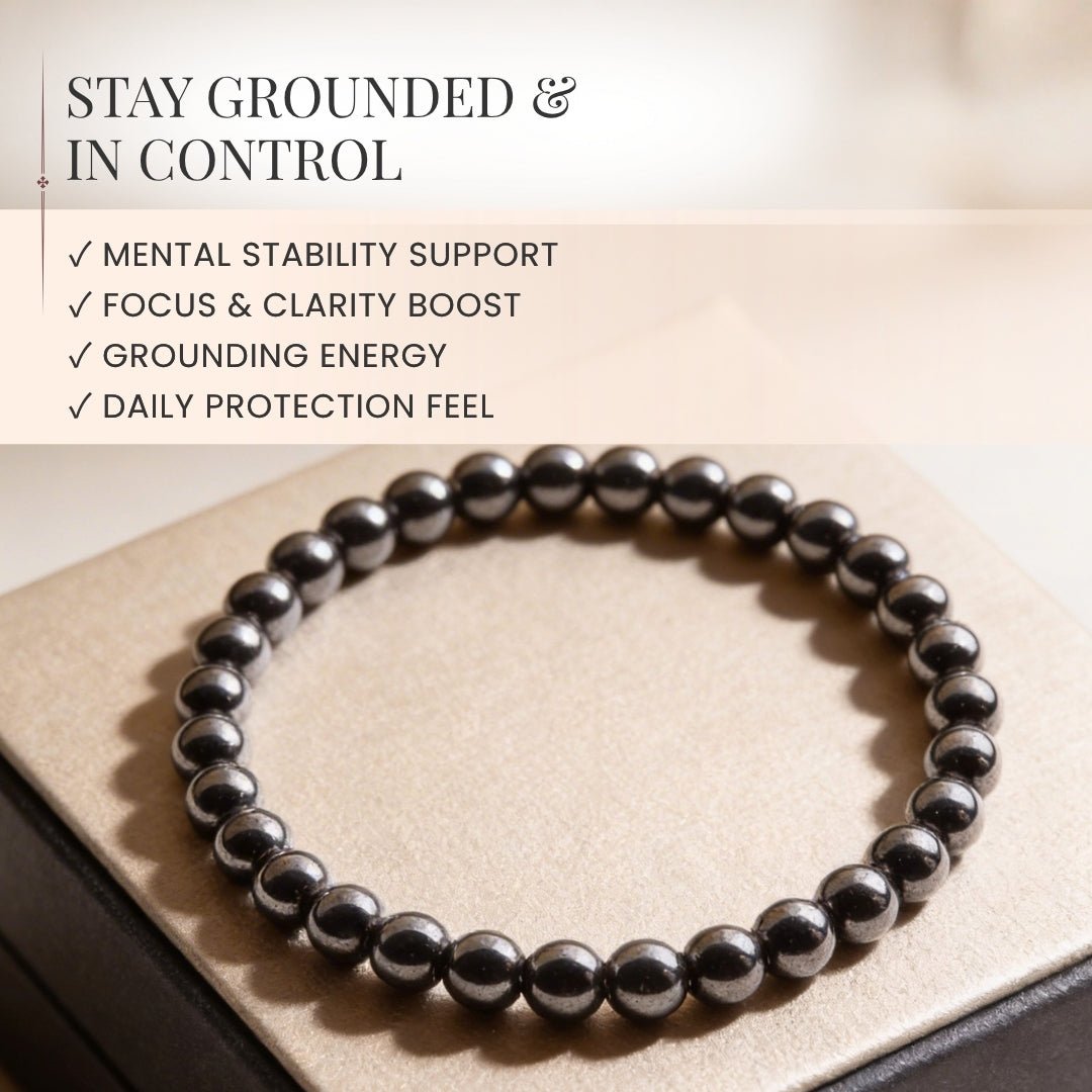 Hematite Bracelet Protective & Grounding Stone - plusvalueindia