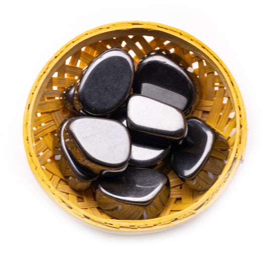 hematite tumble pebble stone 200gm basket