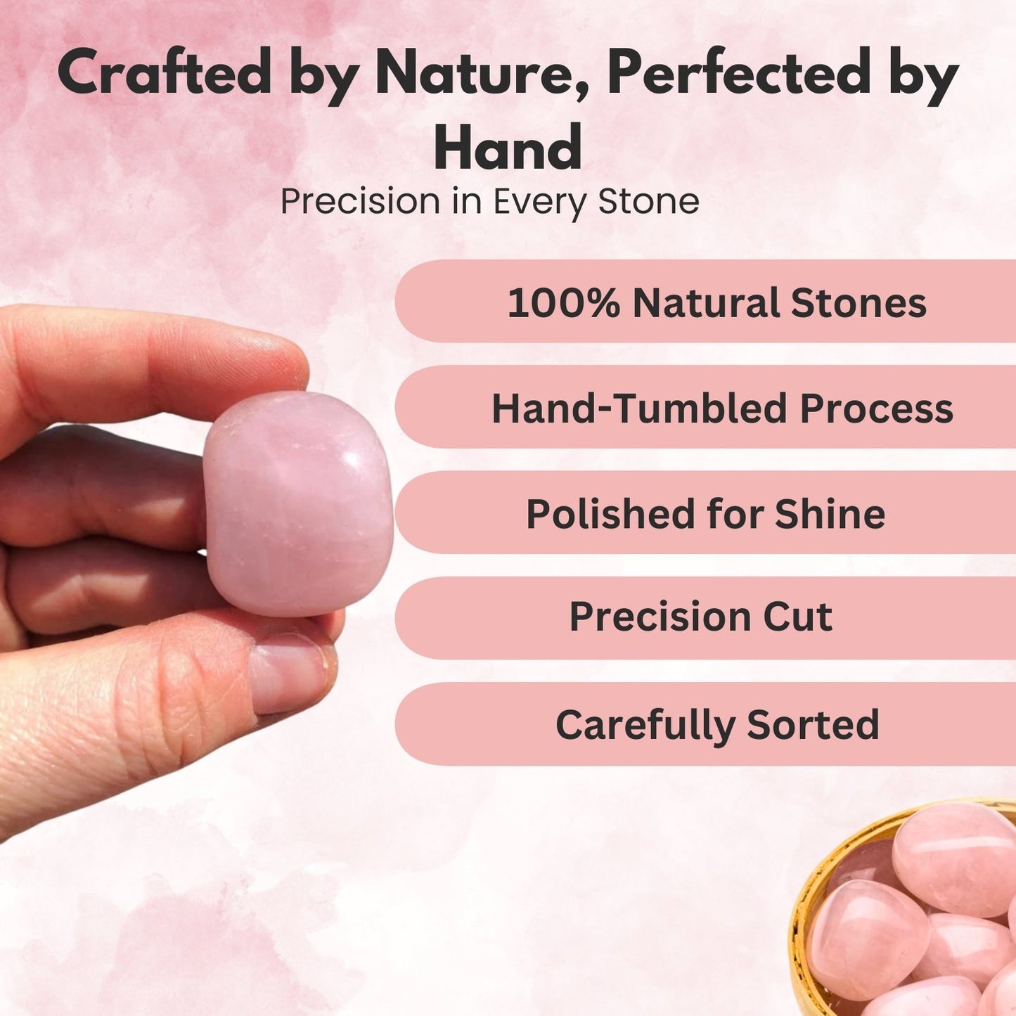 high quality rose quartz tumbled stone