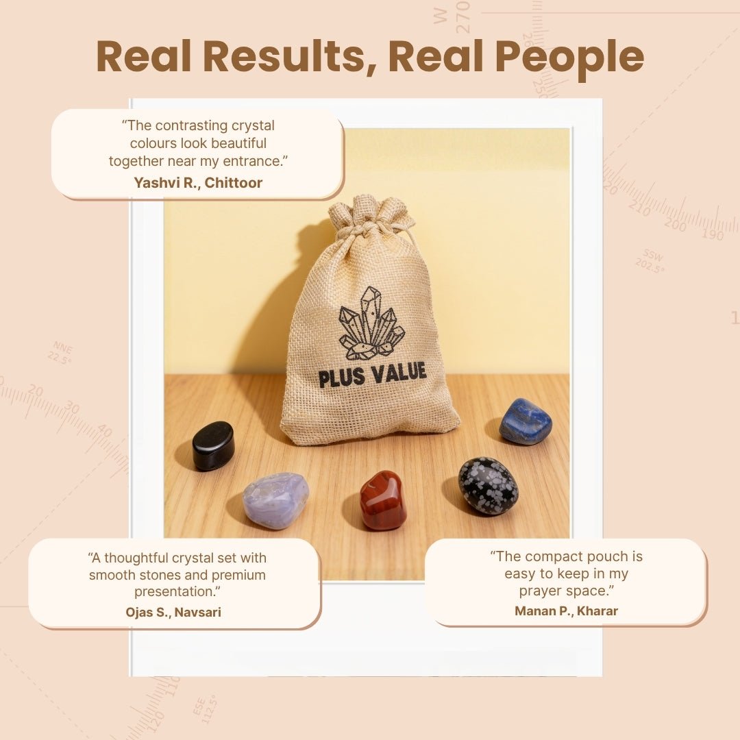 Durable fabric drawstring storage pouch with home protection crystal stones packed for daily use