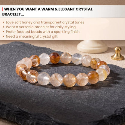 8 mm bead diameter scale measurement diagram for honey crystal bracelet