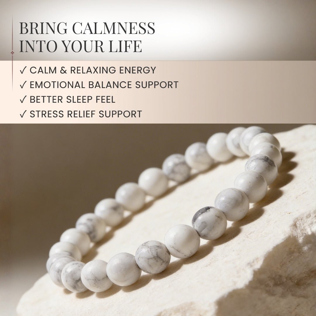 Howlite Bracelet for Creativity & Awareness | Stylish Charm Crystal Bracelet for Men Women Boys and Girls - plusvalueindia