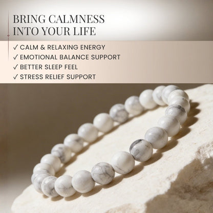 Howlite Bracelet for Creativity & Awareness | Stylish Charm Crystal Bracelet for Men Women Boys and Girls - plusvalueindia
