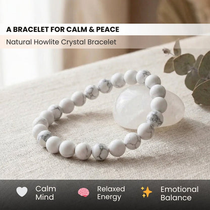 Howlite Bracelet for Creativity & Awareness | Stylish Charm Crystal Bracelet for Men Women Boys and Girls - plusvalueindia
