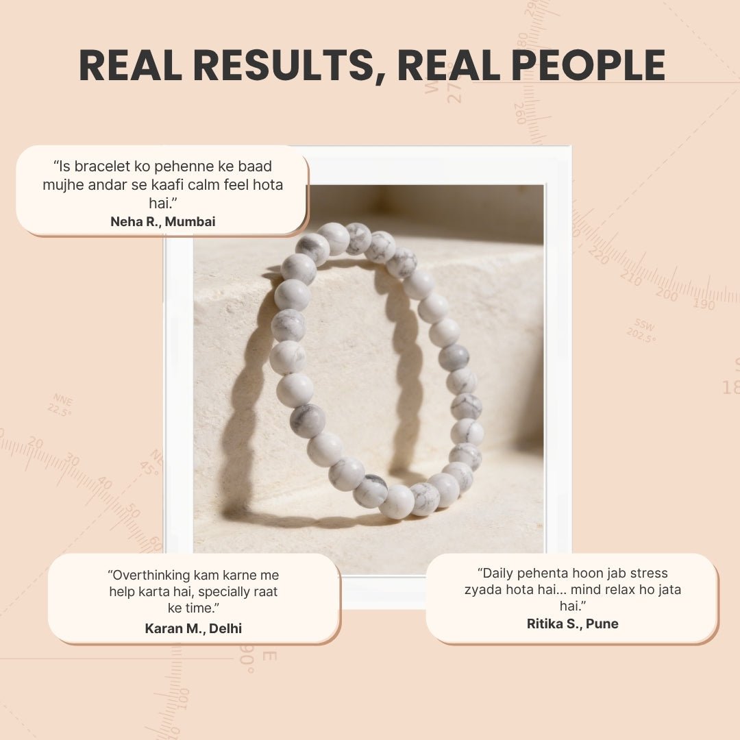 Howlite Bracelet for Creativity & Awareness | Stylish Charm Crystal Bracelet for Men Women Boys and Girls - plusvalueindia