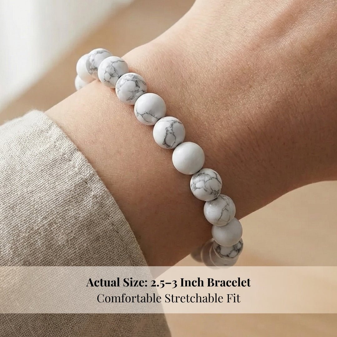 Howlite Bracelet for Creativity & Awareness | Stylish Charm Crystal Bracelet for Men Women Boys and Girls - plusvalueindia