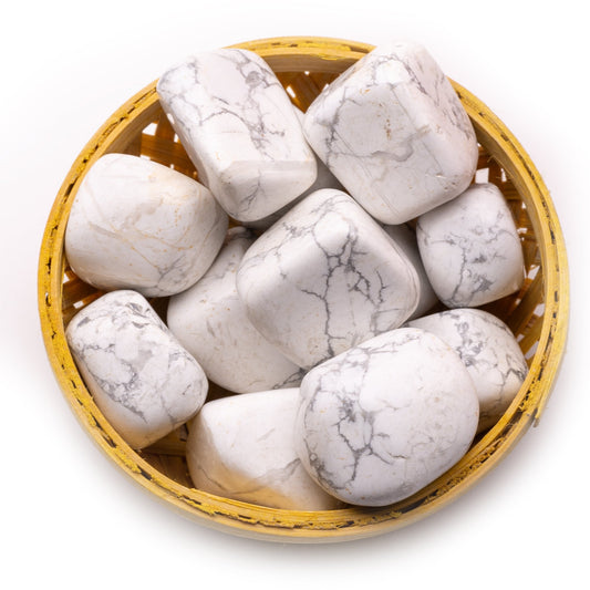 howlite tumble pebble stone 200gm basket