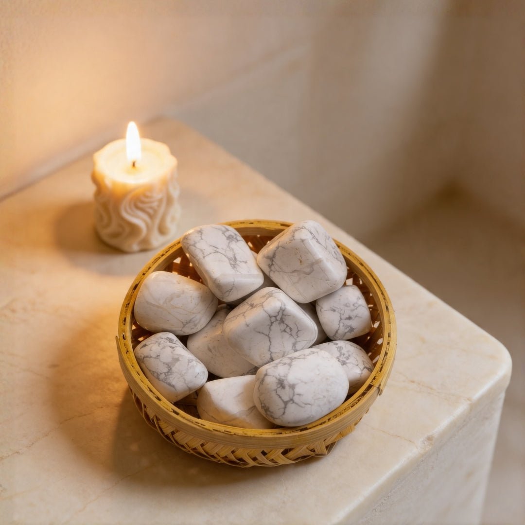 Howlite Tumbled Stone Pebbles for peace & harmony